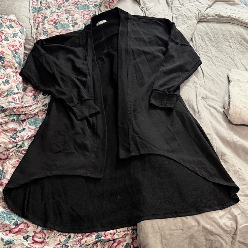 Umgee Black Open Front Cardigan